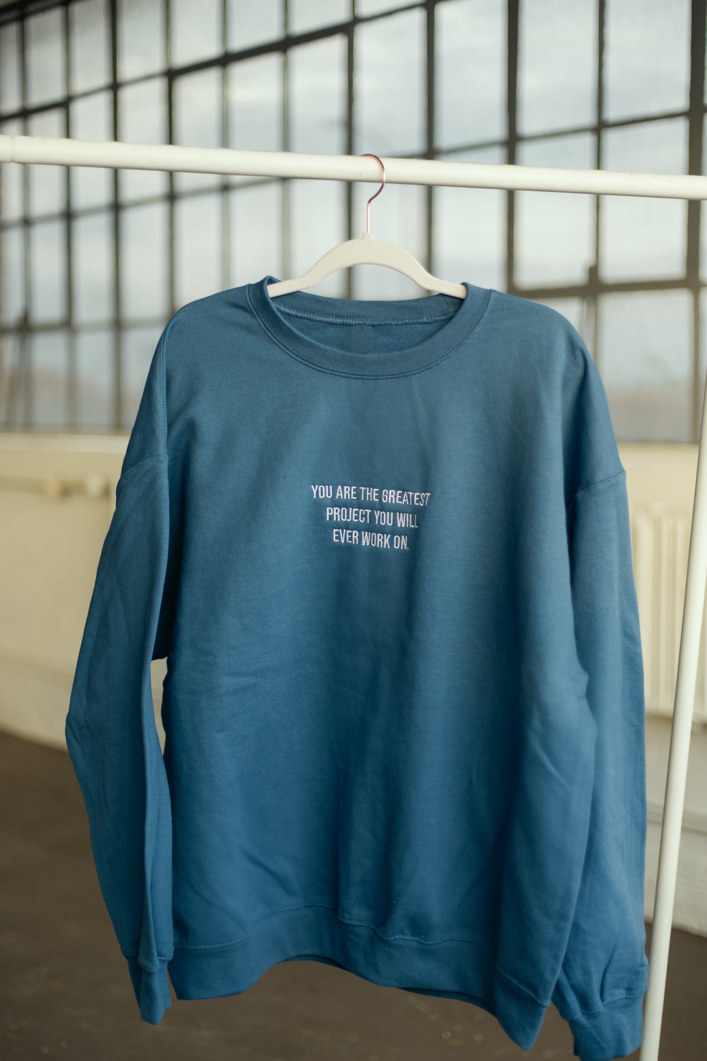 Steel Blue Project You Crewneck