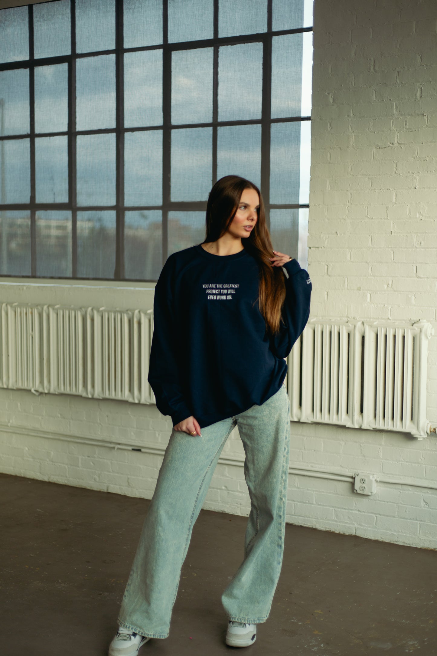 Navy Blue Project You Crewneck
