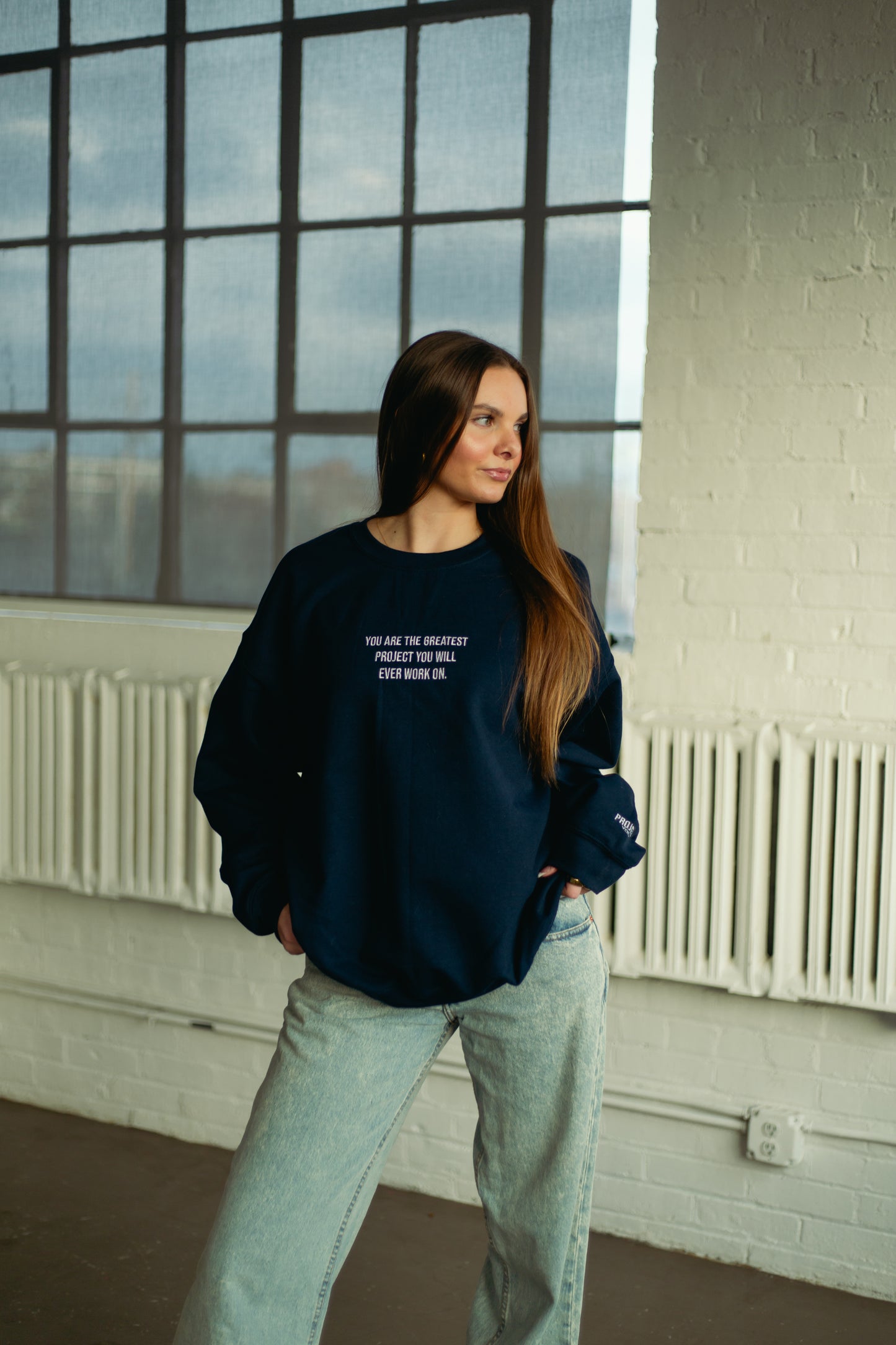Navy Blue Project You Crewneck