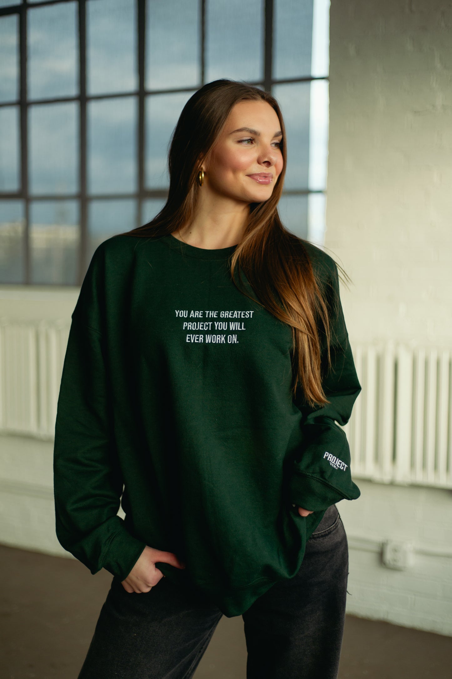 Hunter Green Project You Crewneck